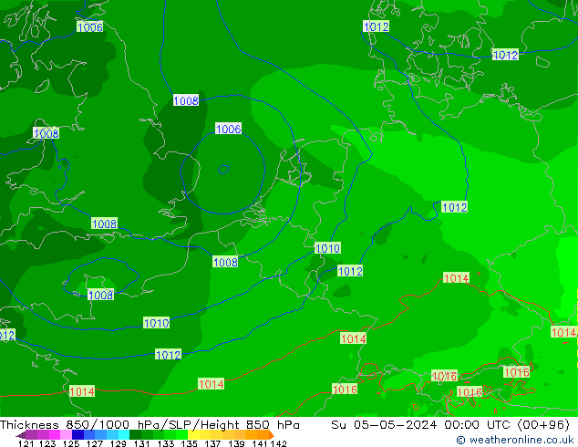 Thck 850-1000 hPa Arpege-eu nie. 05.05.2024 00 UTC