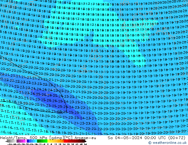 Height/Temp. 500 hPa Arpege-eu Sa 04.05.2024 00 UTC