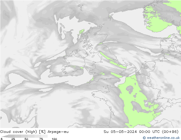 vysoký oblak Arpege-eu Ne 05.05.2024 00 UTC