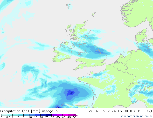 Yağış (6h) Arpege-eu Cts 04.05.2024 00 UTC