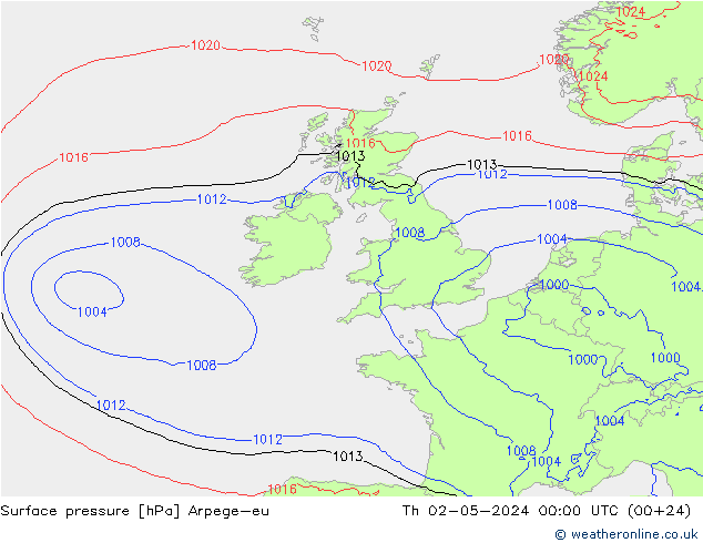 ciśnienie Arpege-eu czw. 02.05.2024 00 UTC