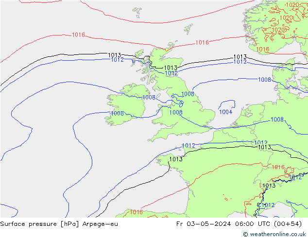 Bodendruck Arpege-eu Fr 03.05.2024 06 UTC