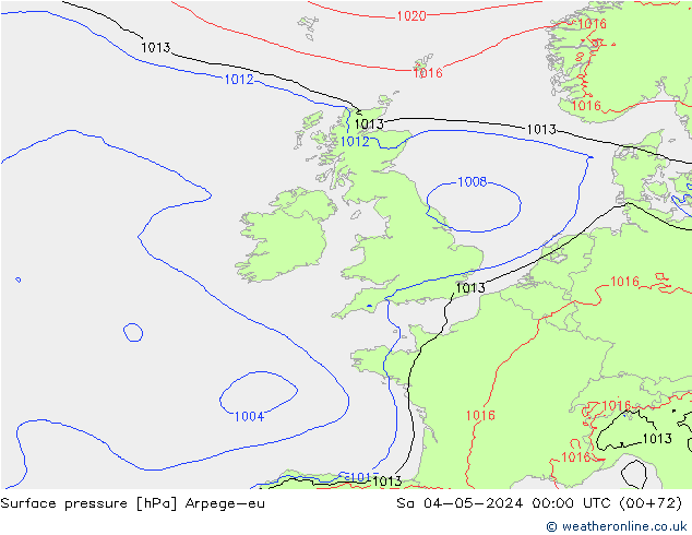 Surface pressure Arpege-eu Sa 04.05.2024 00 UTC