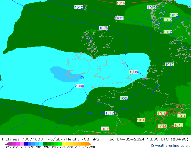 Thck 700-1000 hPa Arpege-eu Sa 04.05.2024 18 UTC