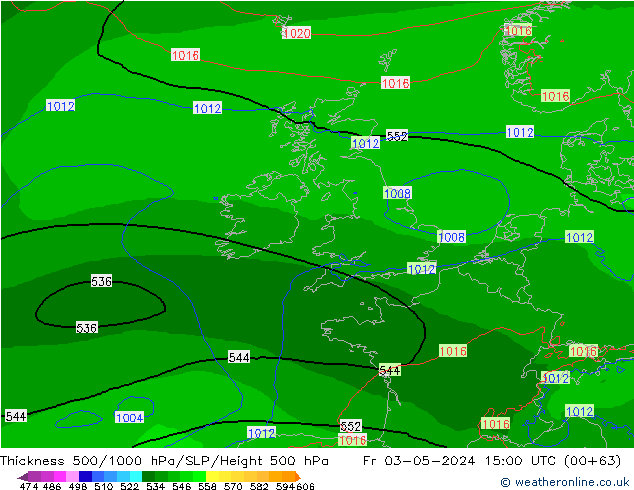 500-1000 hPa Kalınlığı Arpege-eu Cu 03.05.2024 15 UTC