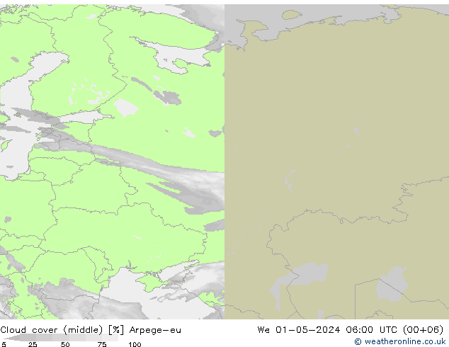 облака (средний) Arpege-eu ср 01.05.2024 06 UTC