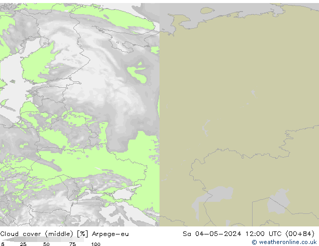 nuvens (médio) Arpege-eu Sáb 04.05.2024 12 UTC