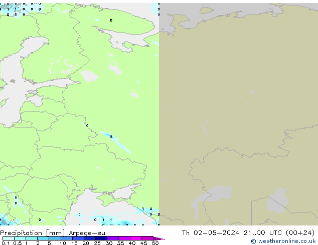 Neerslag Arpege-eu do 02.05.2024 00 UTC