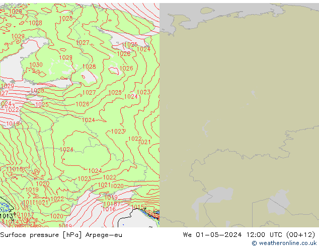 Bodendruck Arpege-eu Mi 01.05.2024 12 UTC
