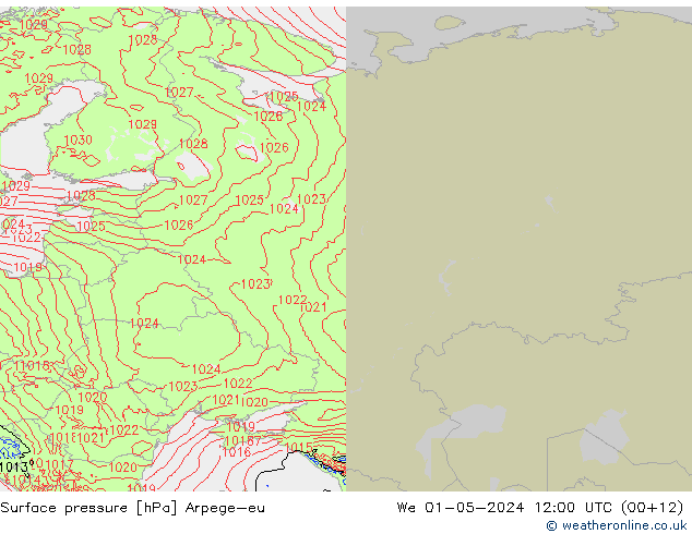 pressão do solo Arpege-eu Qua 01.05.2024 12 UTC