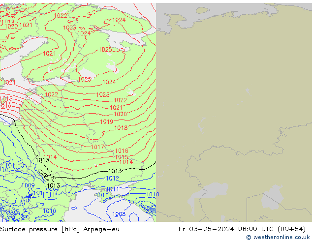 Surface pressure Arpege-eu Fr 03.05.2024 06 UTC