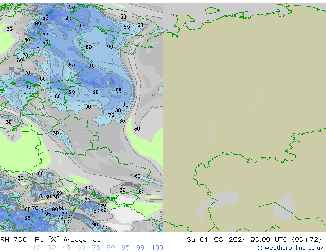 RH 700 hPa Arpege-eu  04.05.2024 00 UTC