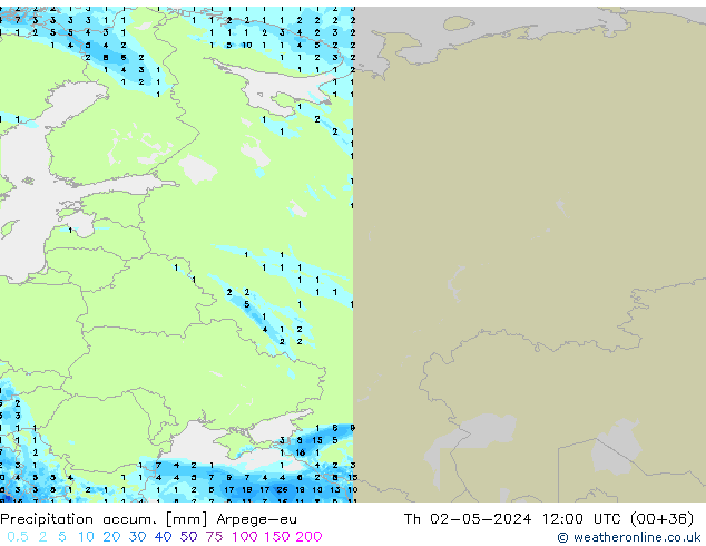Toplam Yağış Arpege-eu Per 02.05.2024 12 UTC