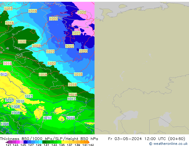 850-1000 hPa Kalınlığı Arpege-eu Cu 03.05.2024 12 UTC