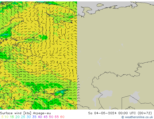 Surface wind Arpege-eu Sa 04.05.2024 00 UTC