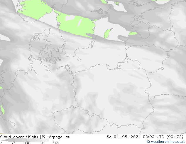 Nuages (élevé) Arpege-eu sam 04.05.2024 00 UTC