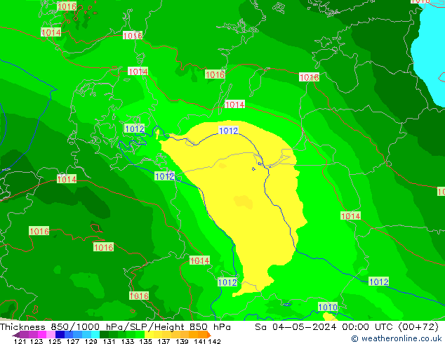 850-1000 hPa Kalınlığı Arpege-eu Cts 04.05.2024 00 UTC