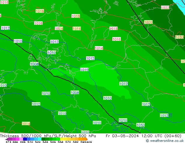 Thck 500-1000hPa Arpege-eu Fr 03.05.2024 12 UTC