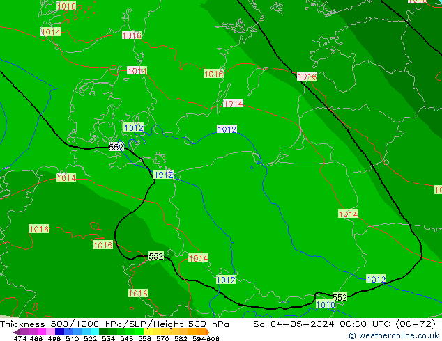 Thck 500-1000hPa Arpege-eu Sáb 04.05.2024 00 UTC