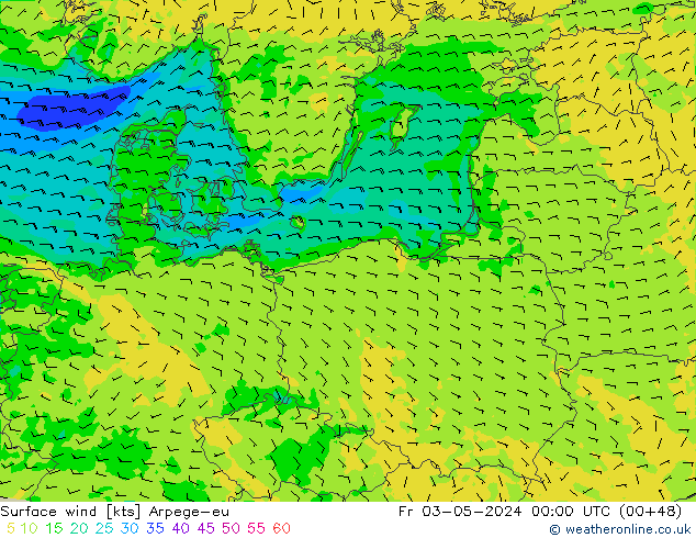 ветер 10 m Arpege-eu пт 03.05.2024 00 UTC