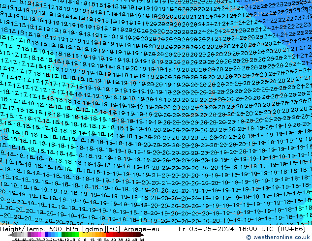 Hoogte/Temp. 500 hPa Arpege-eu vr 03.05.2024 18 UTC