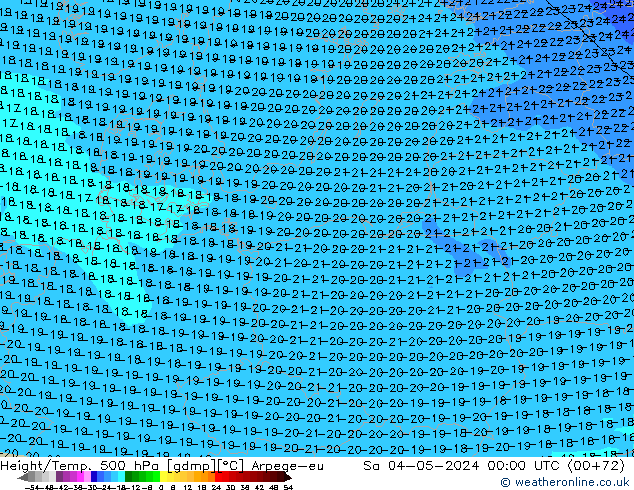 Height/Temp. 500 hPa Arpege-eu Sa 04.05.2024 00 UTC