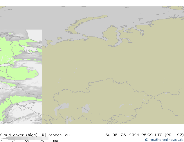 облака (средний) Arpege-eu Вс 05.05.2024 06 UTC