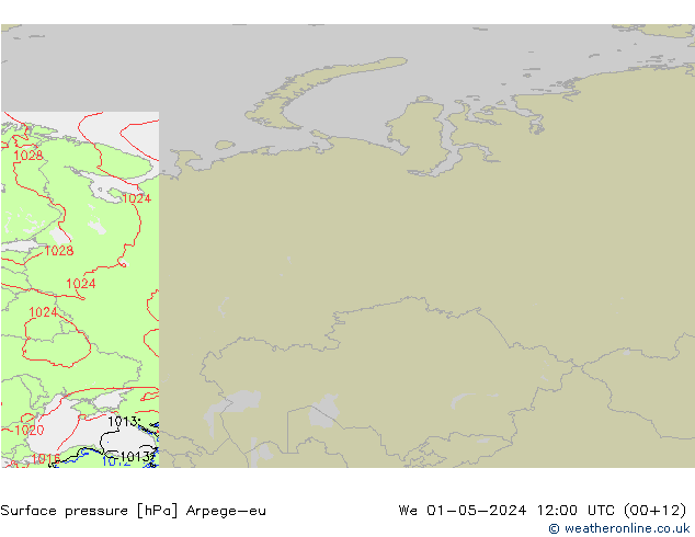 Atmosférický tlak Arpege-eu St 01.05.2024 12 UTC