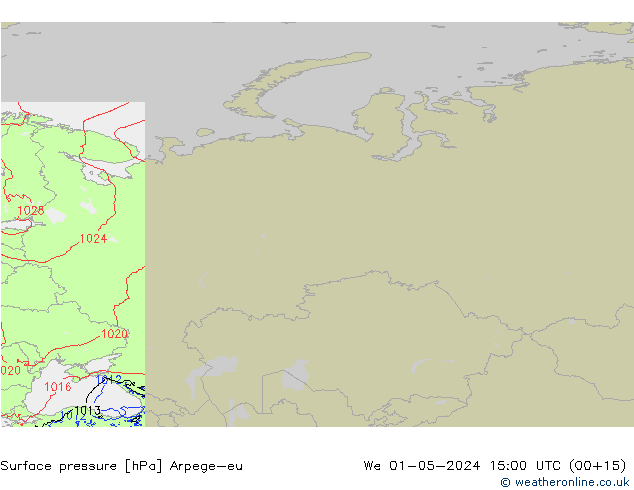 pressão do solo Arpege-eu Qua 01.05.2024 15 UTC