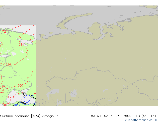 приземное давление Arpege-eu ср 01.05.2024 18 UTC