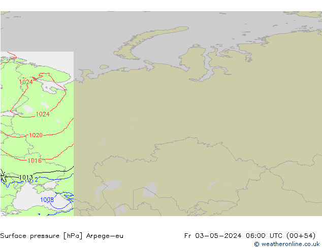 Luchtdruk (Grond) Arpege-eu vr 03.05.2024 06 UTC