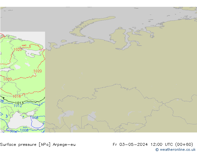 pression de l'air Arpege-eu ven 03.05.2024 12 UTC