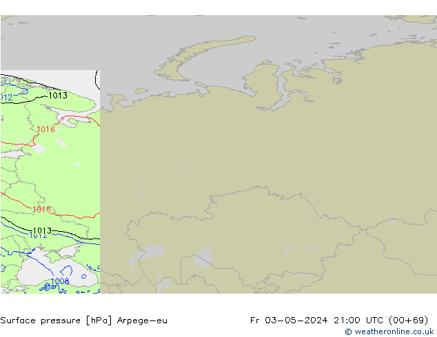 Surface pressure Arpege-eu Fr 03.05.2024 21 UTC
