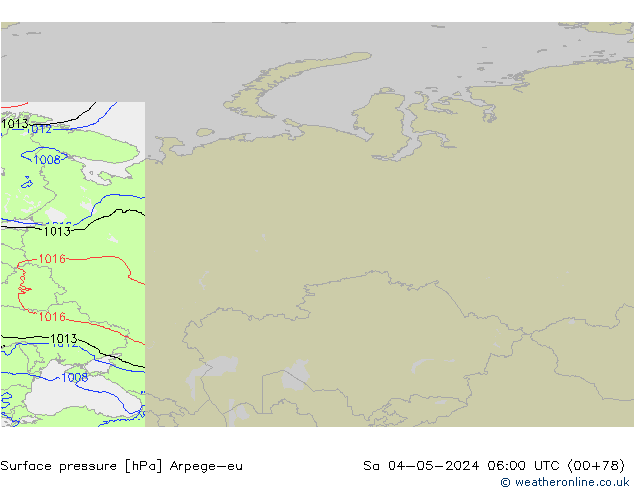 Bodendruck Arpege-eu Sa 04.05.2024 06 UTC