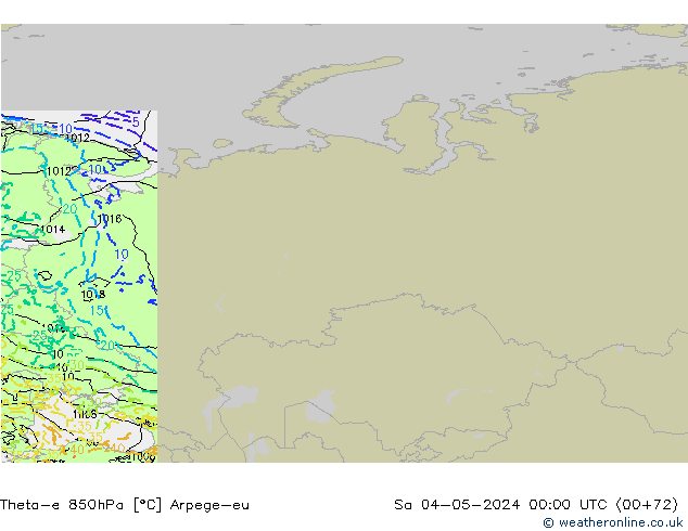 Theta-e 850гПа Arpege-eu сб 04.05.2024 00 UTC