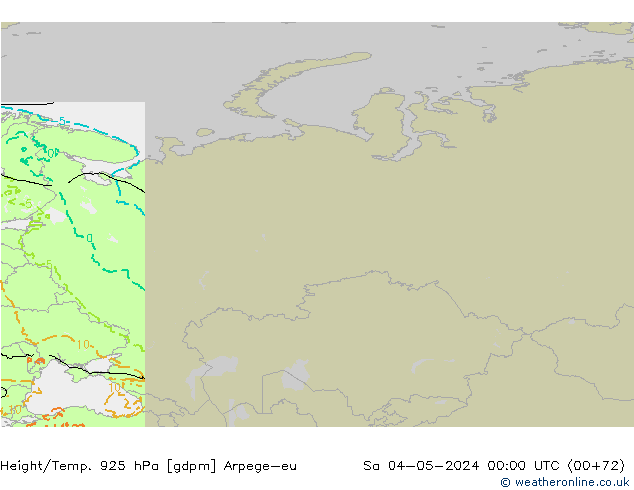 Height/Temp. 925 hPa Arpege-eu Sa 04.05.2024 00 UTC