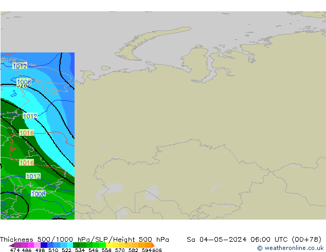 Thck 500-1000hPa Arpege-eu so. 04.05.2024 06 UTC