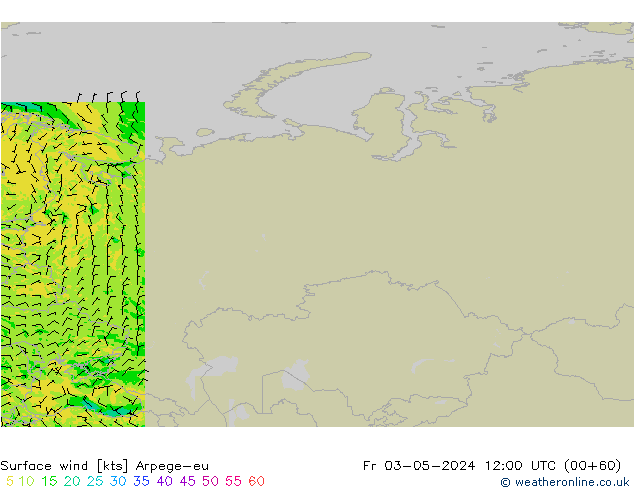 Bodenwind Arpege-eu Fr 03.05.2024 12 UTC