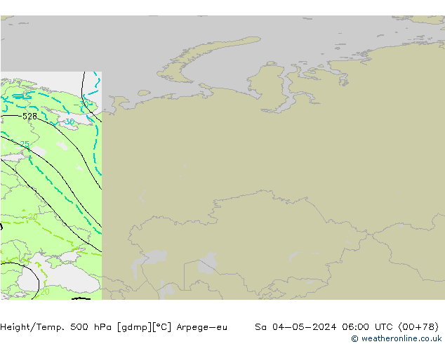 Height/Temp. 500 hPa Arpege-eu So 04.05.2024 06 UTC