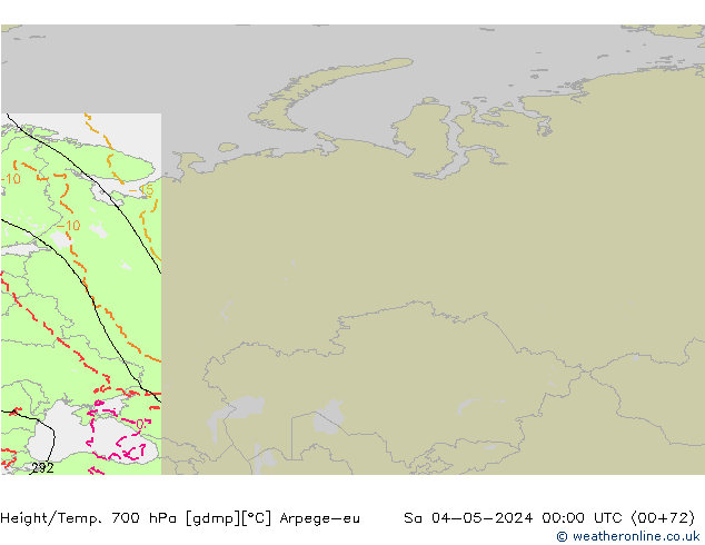 Height/Temp. 700 hPa Arpege-eu So 04.05.2024 00 UTC