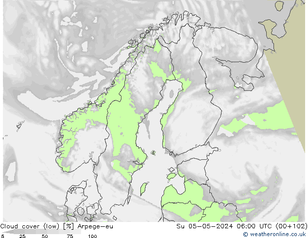 Wolken (tief) Arpege-eu So 05.05.2024 06 UTC