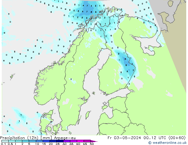 Nied. akkumuliert (12Std) Arpege-eu Fr 03.05.2024 12 UTC