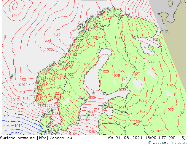 ciśnienie Arpege-eu śro. 01.05.2024 15 UTC