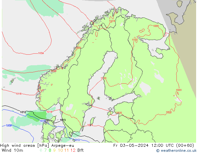 High wind areas Arpege-eu  03.05.2024 12 UTC