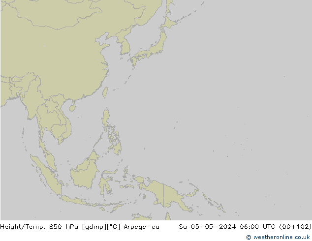 Yükseklik/Sıc. 850 hPa Arpege-eu Paz 05.05.2024 06 UTC