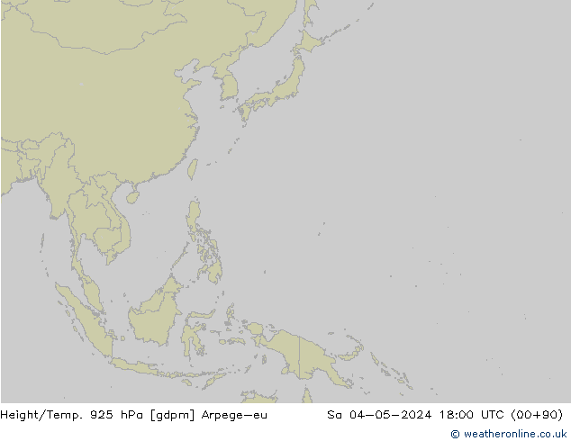 Height/Temp. 925 гПа Arpege-eu сб 04.05.2024 18 UTC