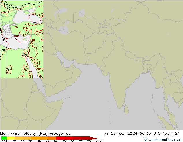 Maks. Rüzgar Hızı Arpege-eu Cu 03.05.2024 00 UTC