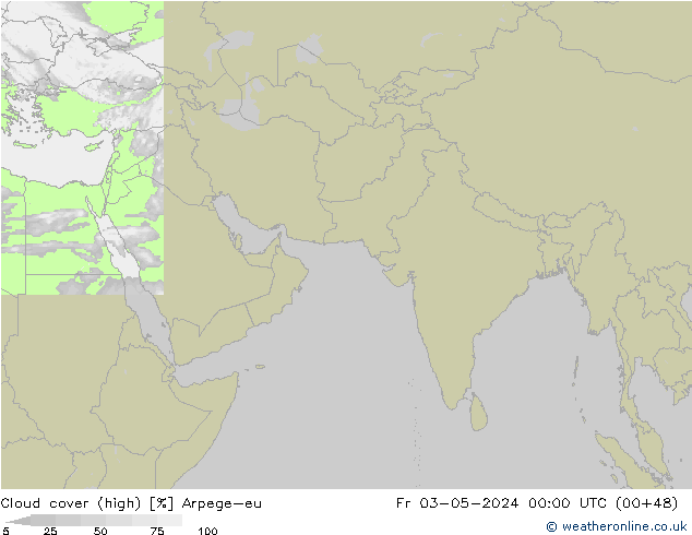 Nuages (élevé) Arpege-eu ven 03.05.2024 00 UTC