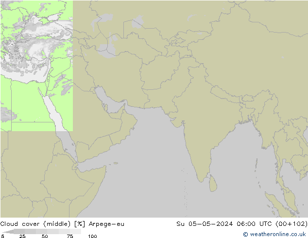 nuvens (médio) Arpege-eu Dom 05.05.2024 06 UTC