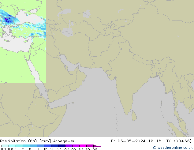 Yağış (6h) Arpege-eu Cu 03.05.2024 18 UTC